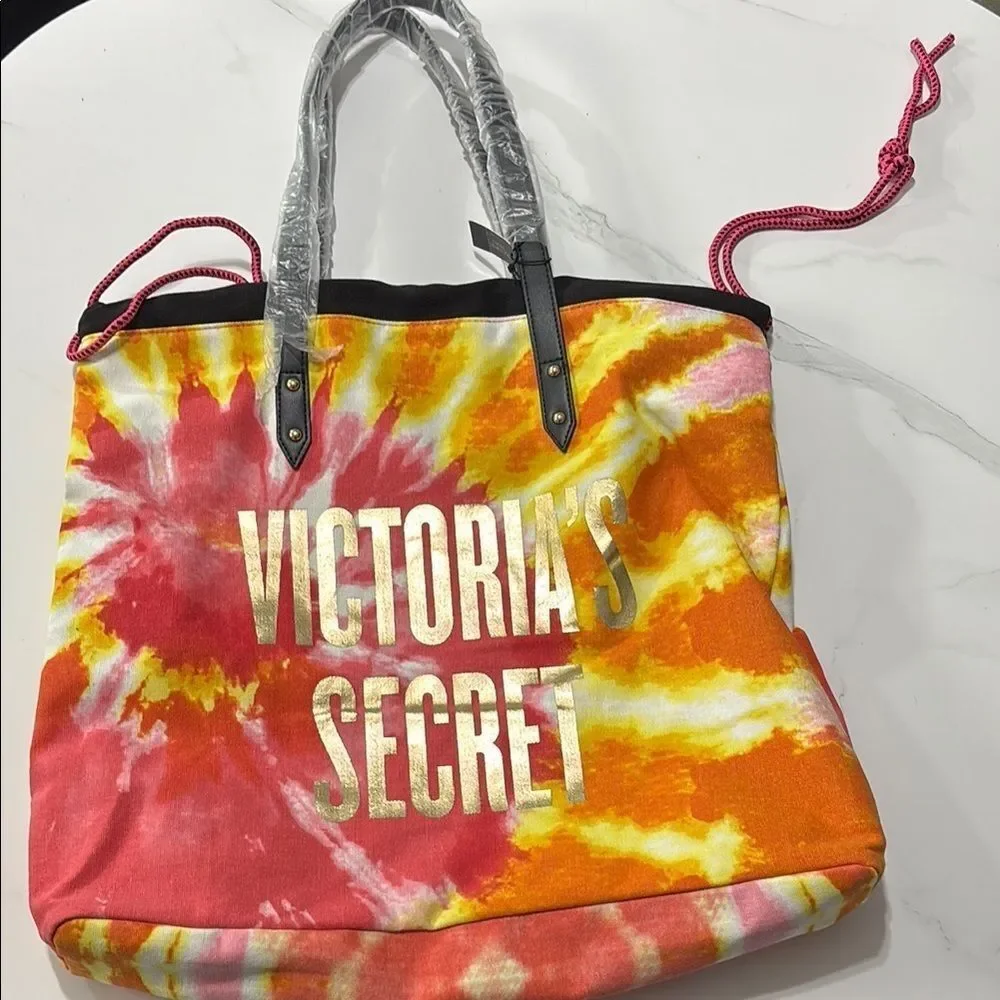 Victoria's Secret Tie-Dye Tote Bag - Pink, Orange, Yellow